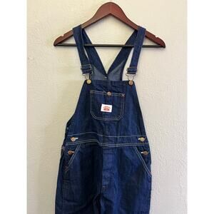 Vintage Round House Denim Overalls USA Cotton Bib Carpenter Workwear Sz S/M